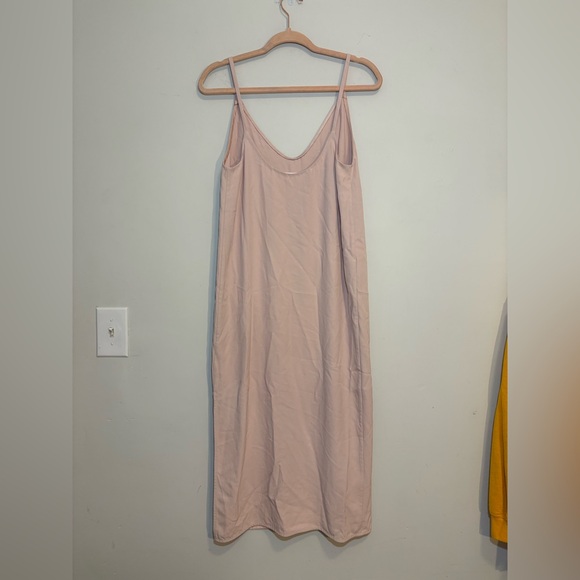 Everlane The Japanese Goweave Slip Dress, Ballet Slipper Pink, Side Slit, 2 - Picture 3 of 6